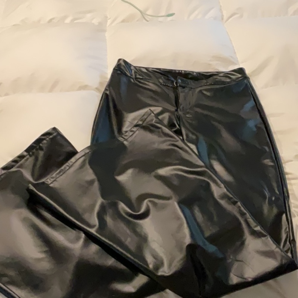 Black Faux Leather Pants